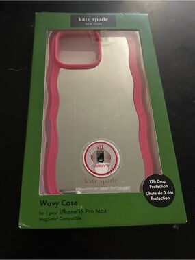 Kate Spade Pink Wavy Case for iPhone 16 Pro Max
